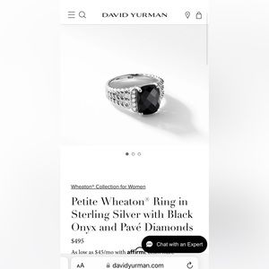 David Yurman Petite Wheaton Ring in Onyx